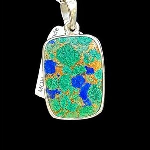 Colorful 925 silver Mojave Azurite Malachite Pendant